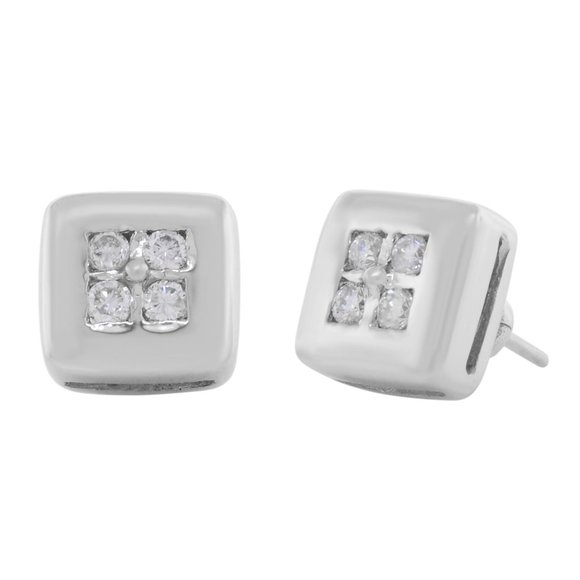 Rachel Koen Diamond Pendant and Diamond Earrings Set 18K White Gold - Picture 6 of 8